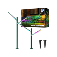 2‑Pack Tree‑Branch Style Outdoor Garden Path Lights, IP65 Waterproof LED Landscape Stake Lights Dual‑Head Warm White Yard Pathway Lighting for Lawn Flower Bed Backyard Decor